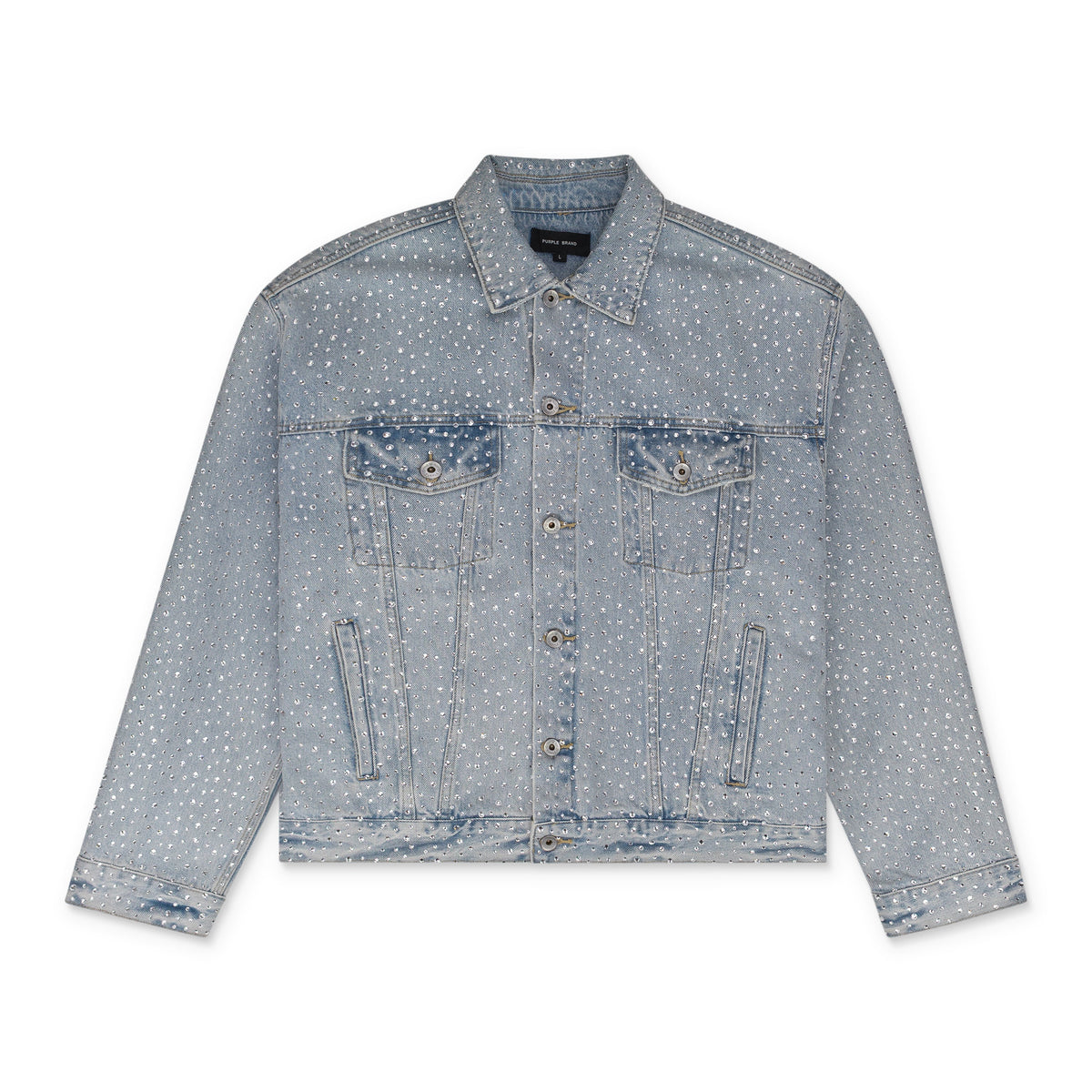 Light Indigo Crystal Galore Denim Jacket
