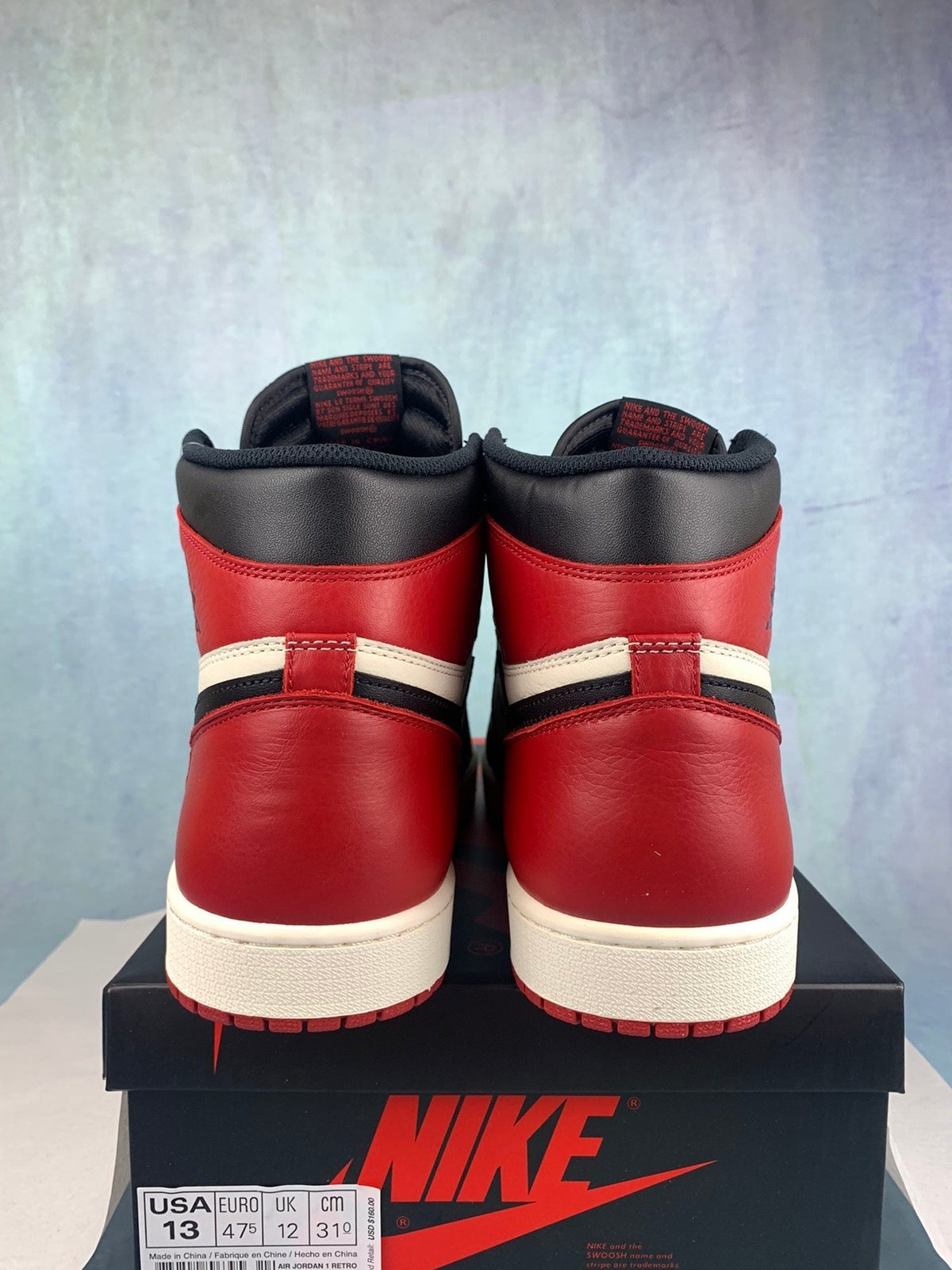 Air Jordan 1 High Black Toe 555088-610 Unisex Sneakers