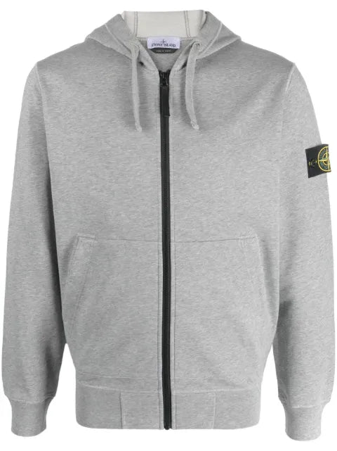 Stone Island Compass-motif drawstring cotton hoodie