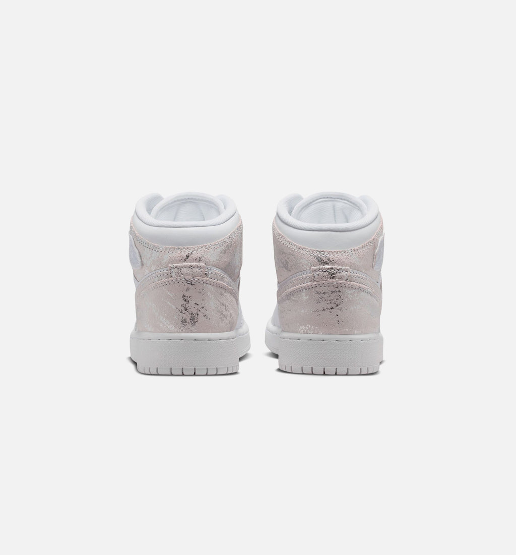 Air Jordan 1 Mid SE GS Sneakers | White/Field Silver