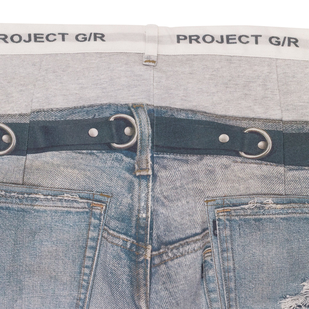 BLUE TROMPE-L'ŒIL DENIM JEANS