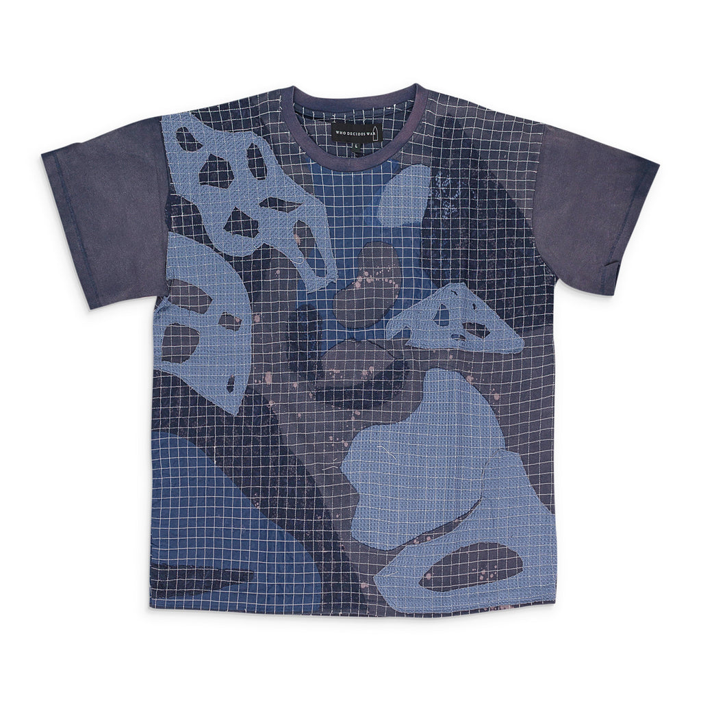 INDIGO GRID SHORT SLEEVE T-SHIRT