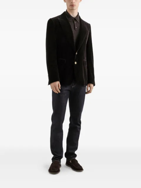 Dolce & Gabbana velvet gold-button blazer