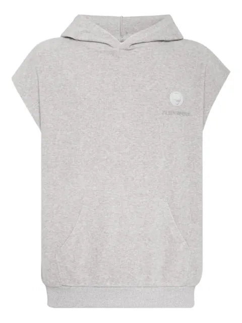 Plein Sport logo-patch sleeveless hoodie