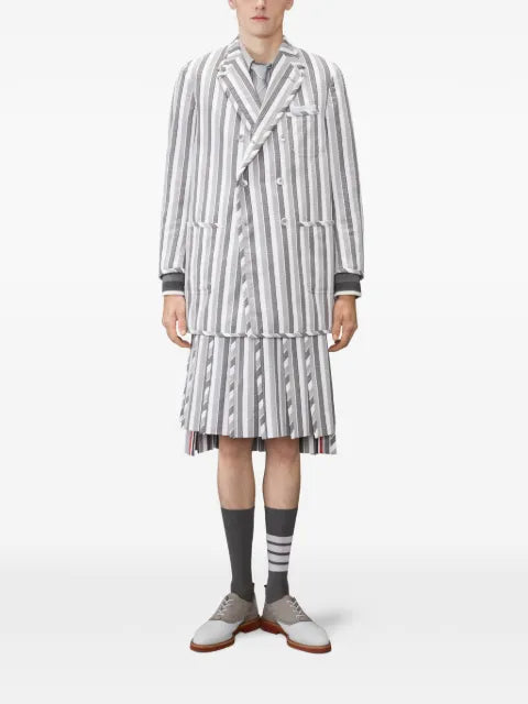Thom Browne repp stripe seersucker oversized sportcoat