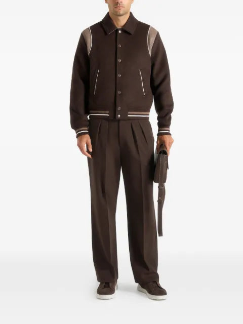 Manière De Voir Nico contrast wool varsity jacket