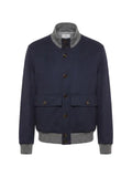 Brunello Cucinelli contrast-trim button-up jacket