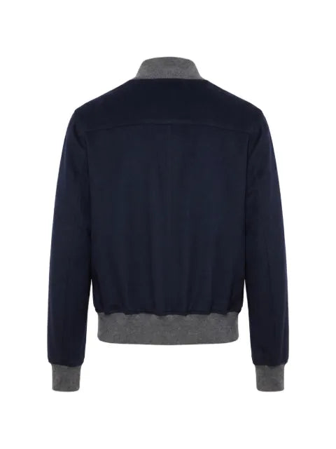 Brunello Cucinelli contrast-trim button-up jacket