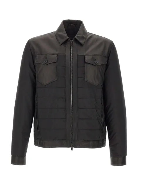VOLFAGLI Massenzio leather-panelled quilted jacket