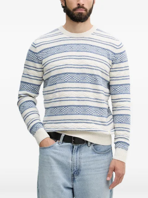 GUESS USA fair isle cable-knit sweater
