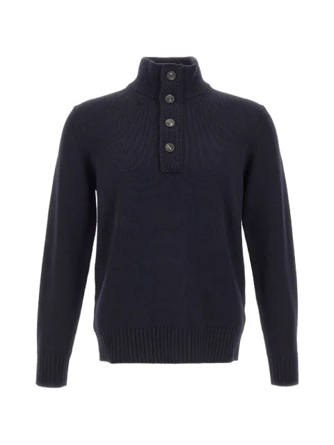 Kangra buttoned-collar ribbed-knit sweater