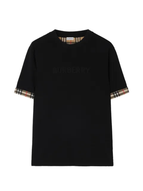 Burberry Check trim cotton T-shirt