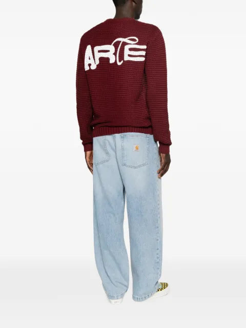 Arte Antwerp logo-embroidered chunky-knit sweater