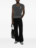 Vivienne Westwood checkerboard-knit Orb-embroidered sleeveless sweater