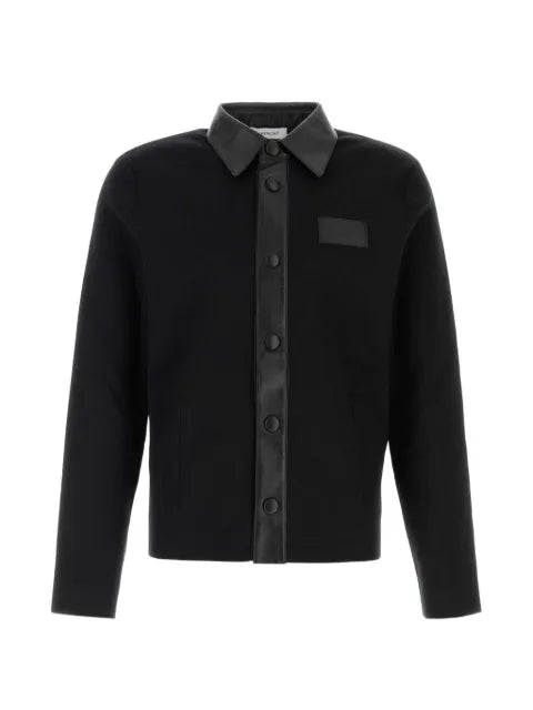 Givenchy leather-trim panelled cardigan
