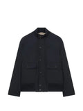 Lardini padded knit-collar jacket