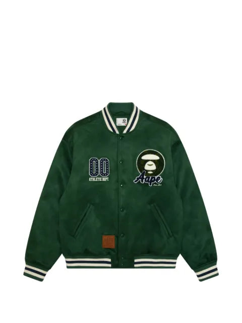 AAPE BY *A BATHING APE® logo-patch varsity jacket