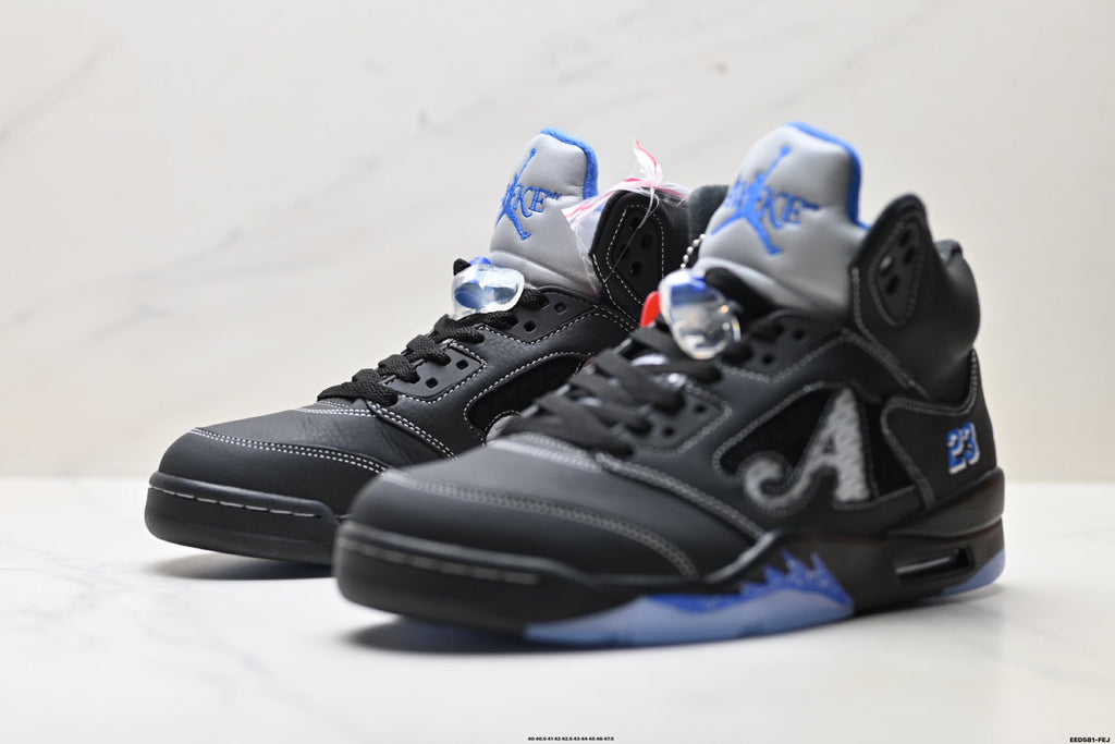 Air Jordan 5 Retro Black Royal Blue White Sneakers