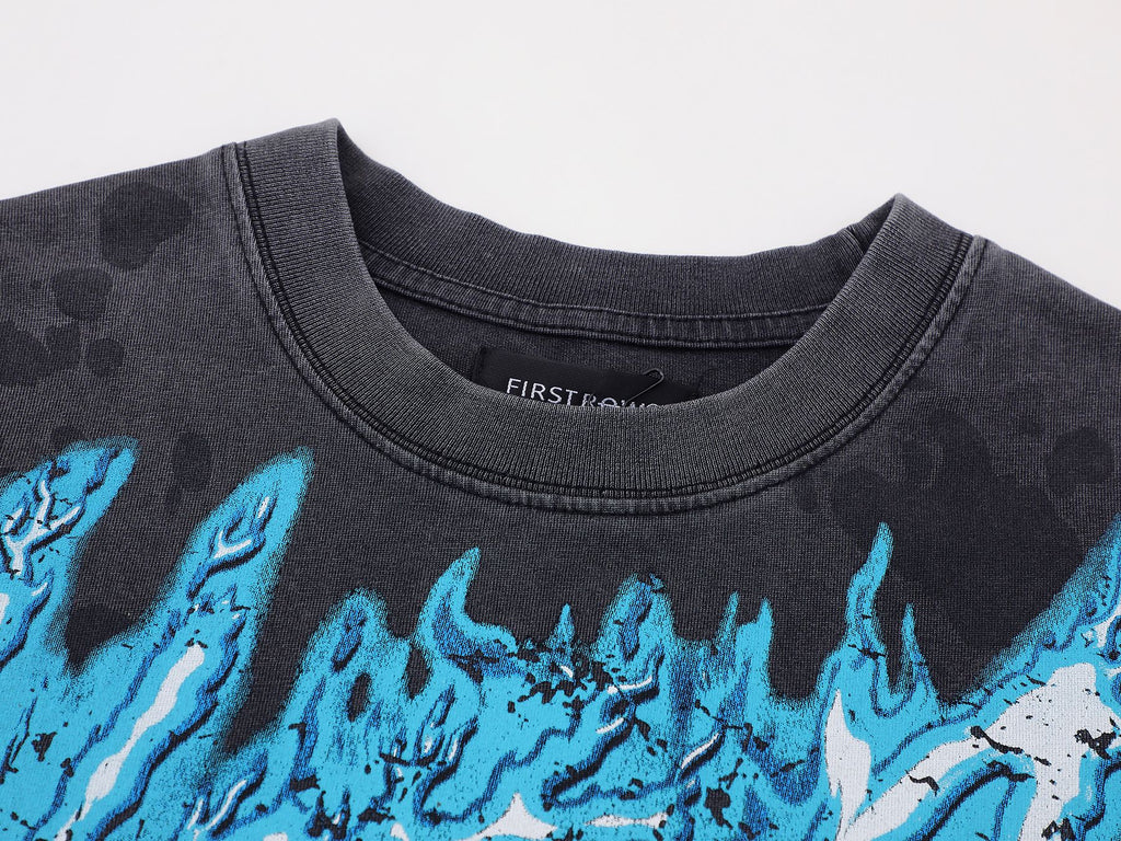 FIRST ROW Warning Not So Quiet Wolf Cropped T-Shirt