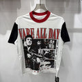 VARE ALL DAY Rhinestone Graphic Contrast-Sleeve T-Shirt