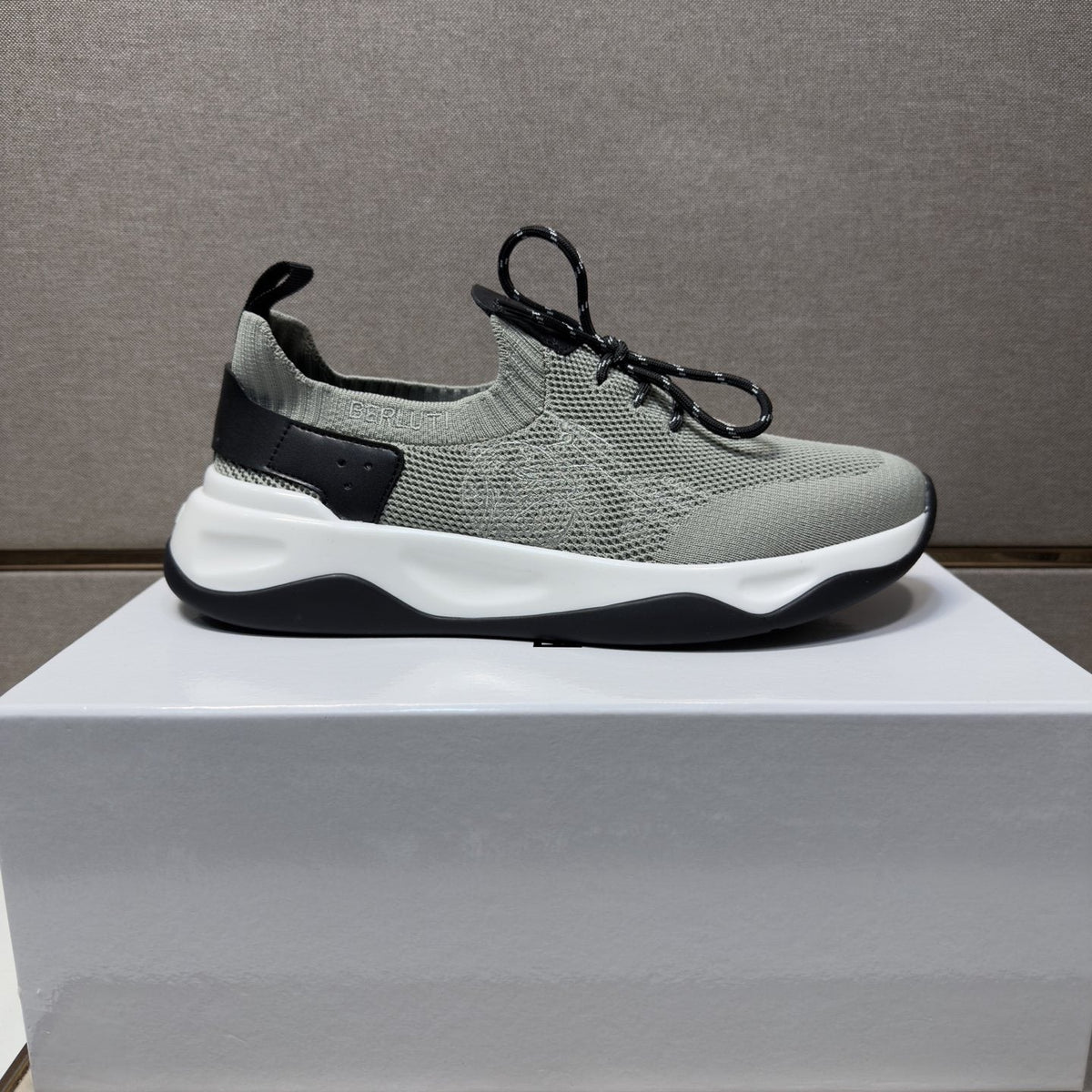 Berluti Gray-Green Lace-Up Sneakers