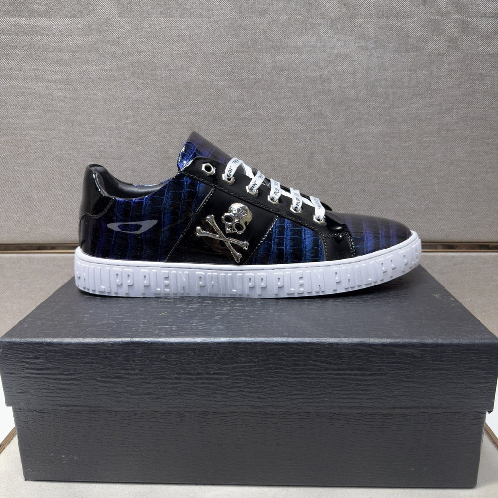 Philipp Plein Men's Plaid Low-Top Sneakers