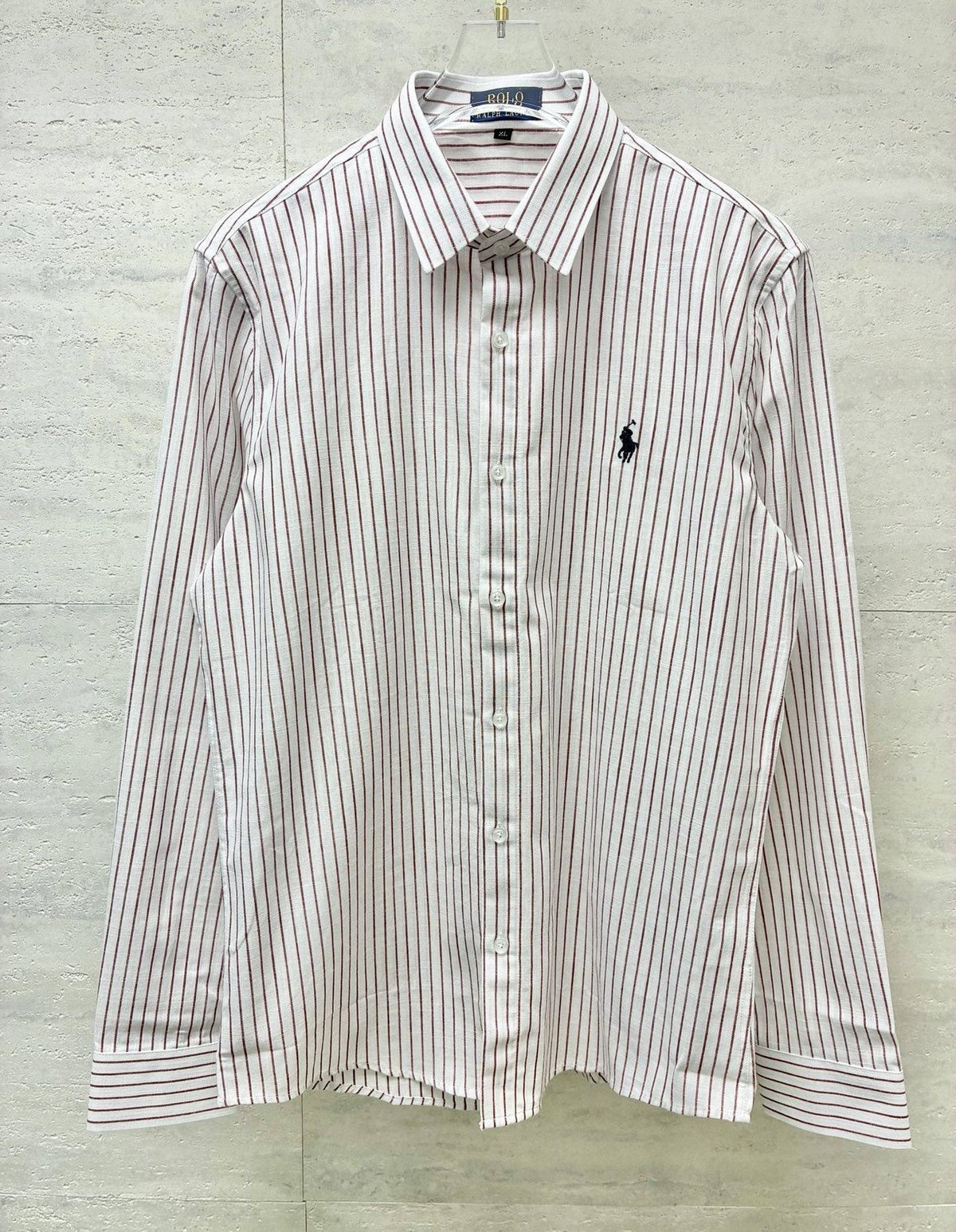 Ralph Lauren Striped Embroidered Long-Sleeve Button-Up Shirt