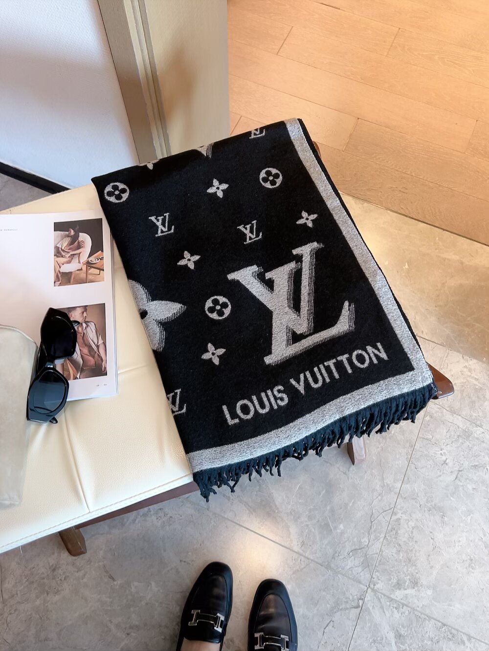 Louis Vuitton Fringed Monogram Scarf