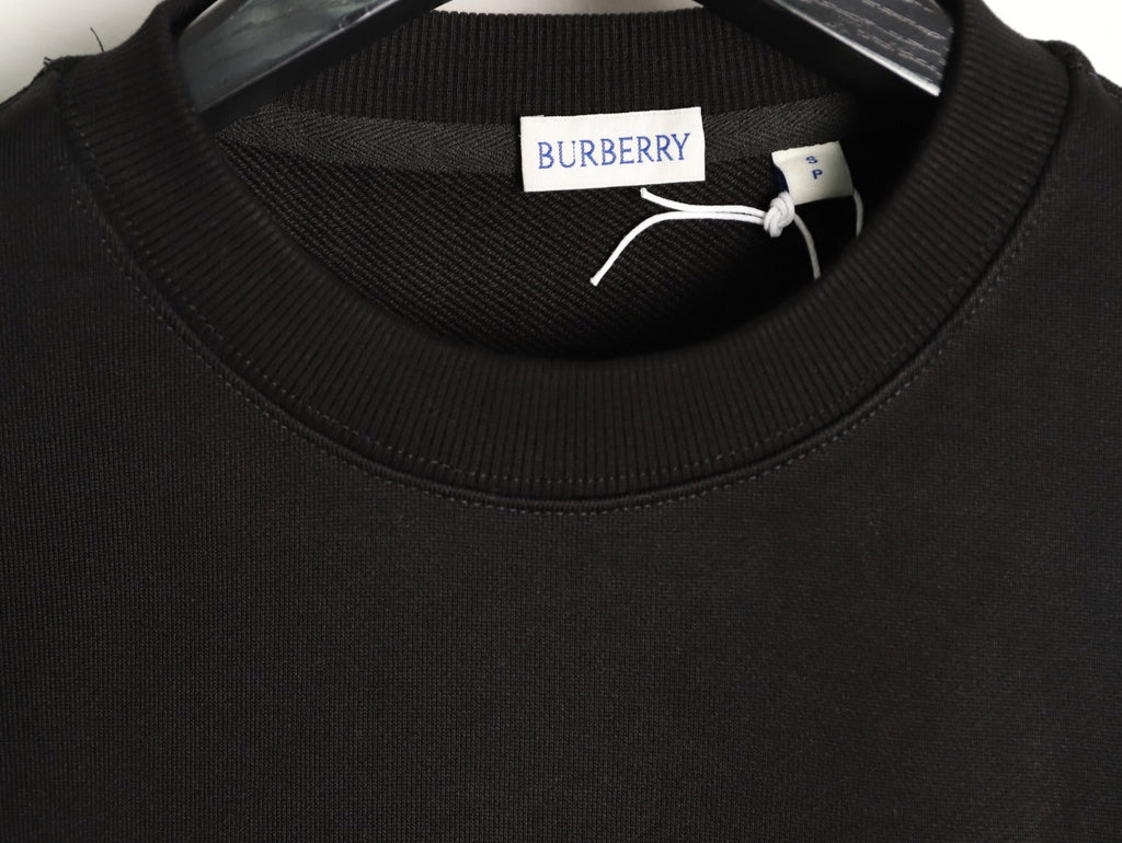 Burberry Oval Equestrian Back-Graphic Crewneck Sweatshirt - Black